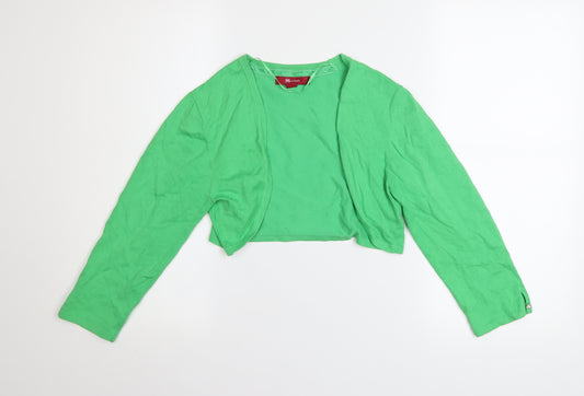 Monsoon Women’s Green Shrug Cardigan Size 12 Cotton Knit