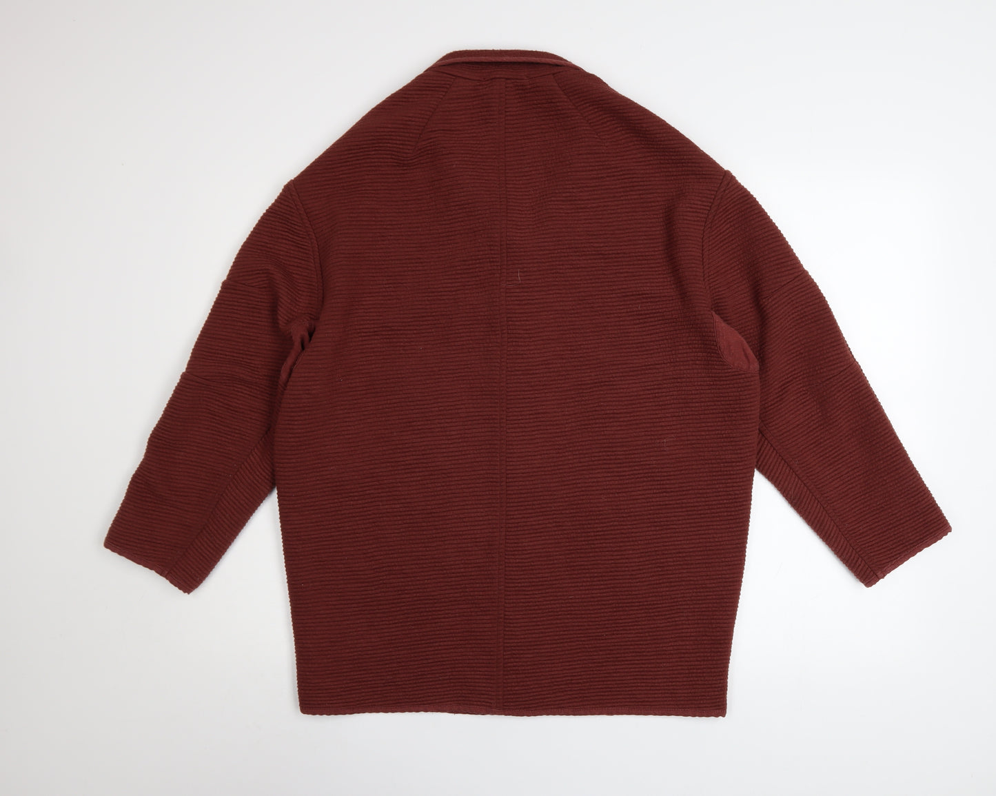 Moss Copenhagen Women’s Brown Knit Coatigan XS Relaxed Fit Open Front