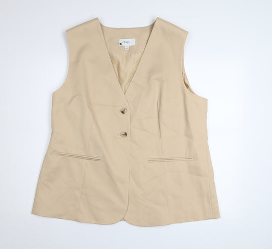 Marks and Spencer Women’s Beige Waistcoat Size 20 Regular Fit