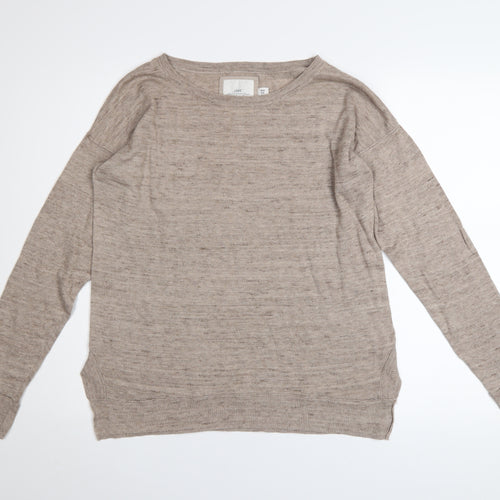 H&M L.O.G.G Womens Beige Cotton Crew Neck Jumper Size 12