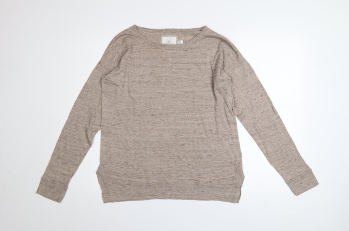 H&M L.O.G.G Womens Beige Cotton Crew Neck Jumper Size 12