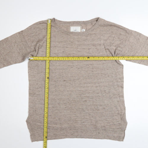 H&M L.O.G.G Womens Beige Cotton Crew Neck Jumper Size 12