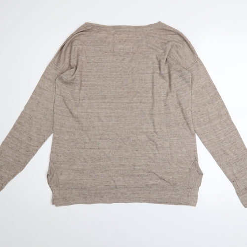 H&M L.O.G.G Womens Beige Cotton Crew Neck Jumper Size 12