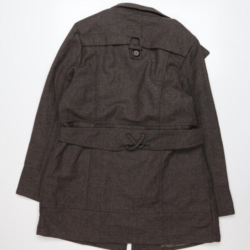 Lee Cooper Women’s Brown Wool Blend Pea Coat Size 14 Classic Mid-Length