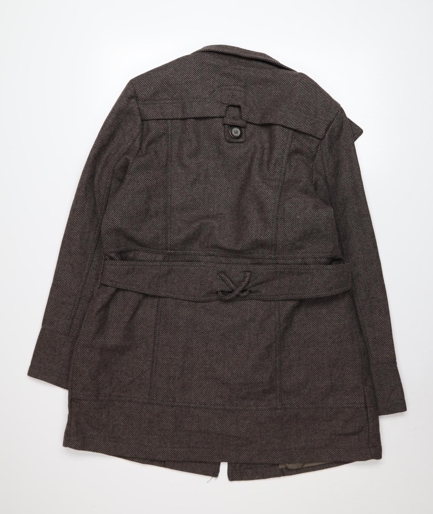 Lee Cooper Women’s Brown Wool Blend Pea Coat Size 14 Classic Mid-Length