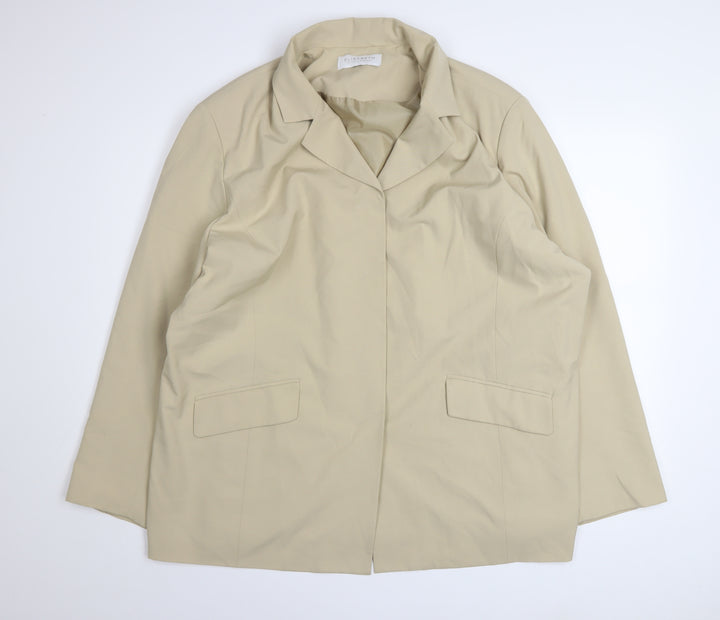 Liz Claiborne Women Beige Size 22 Classic Lined Blazer Jacket