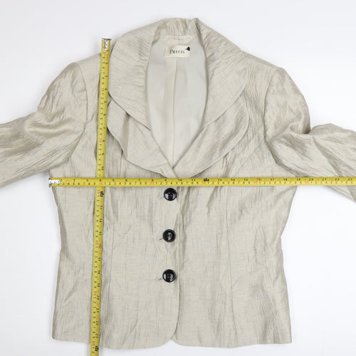 Precis Women Beige Linen Blend Classic Blazer Size 14