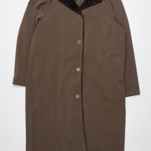 Marks and Spencer Women’s Brown Long Overcoat UK 12 Classic Style