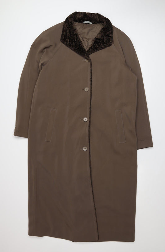 Marks and Spencer Women’s Brown Long Overcoat UK 12 Classic Style