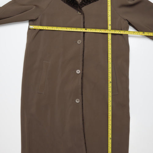 Marks and Spencer Women’s Brown Long Overcoat UK 12 Classic Style