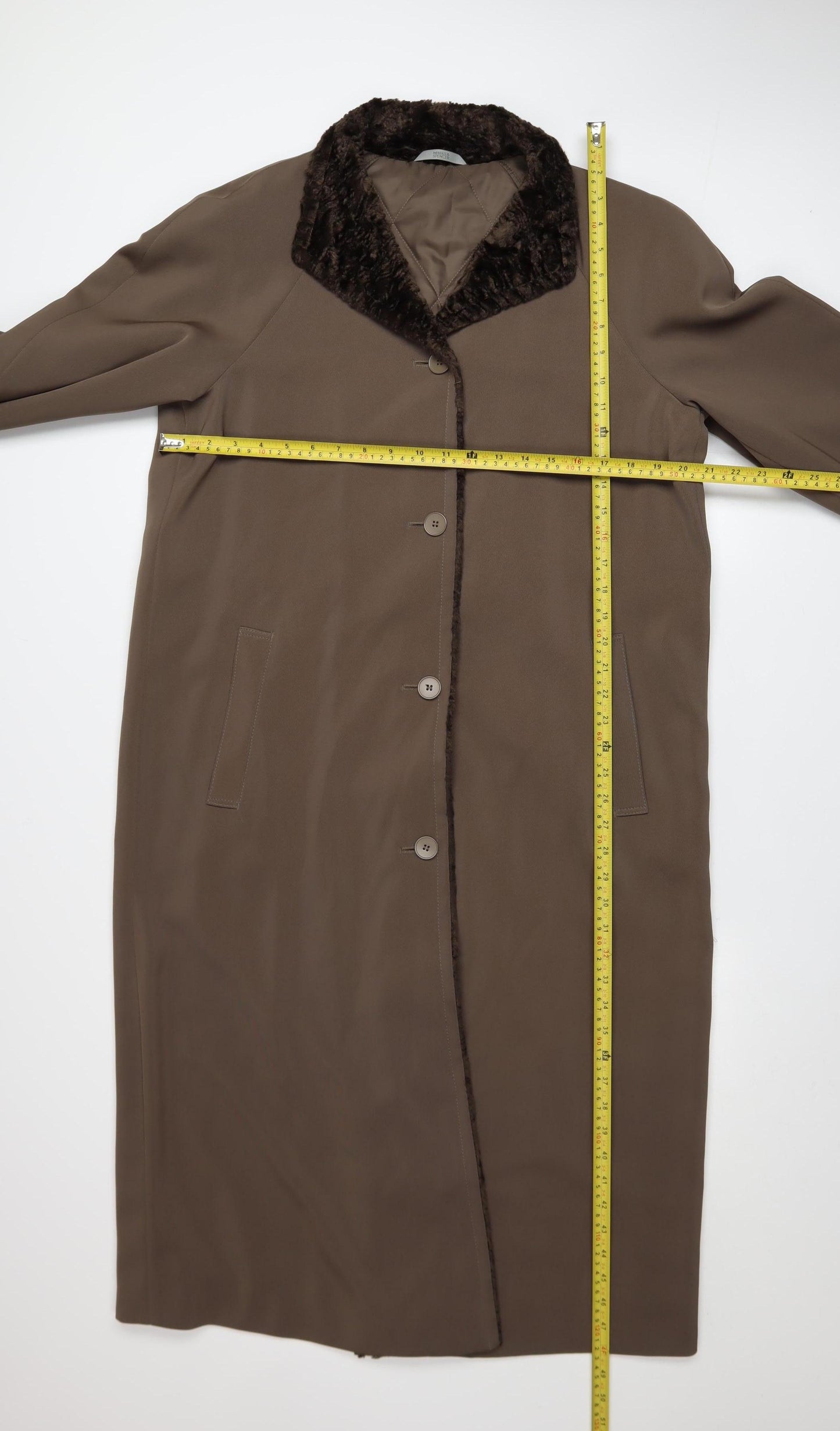 Marks and Spencer Women’s Brown Long Overcoat UK 12 Classic Style
