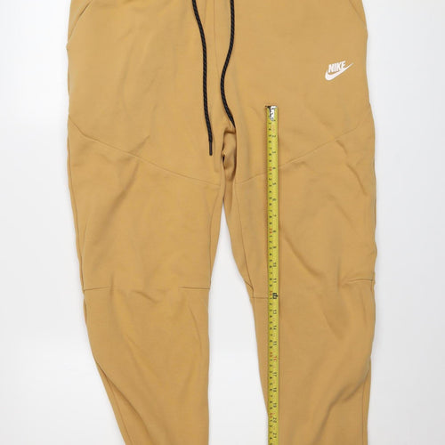Nike Men Beige Jogger Activewear Trousers L Regular Fit