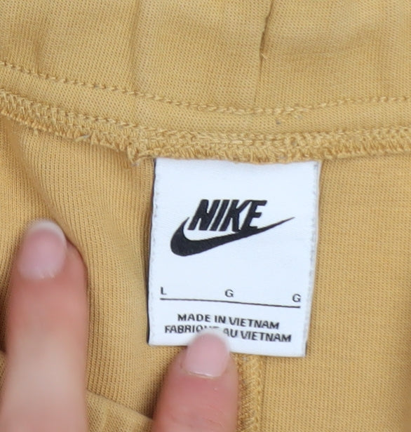 Nike Men Beige Jogger Activewear Trousers L Regular Fit