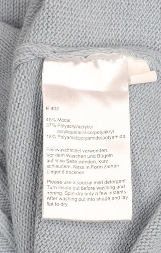 Gollehaug Women Blue Mock Neck Long Sleeve Knit Jumper Size 12