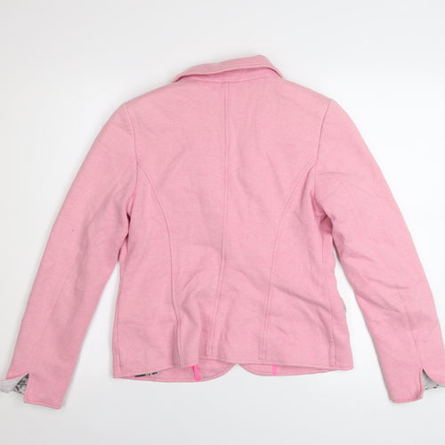 Joules Womens Pink Blazer UK 8 Classic Single-Breasted Cotton Blend