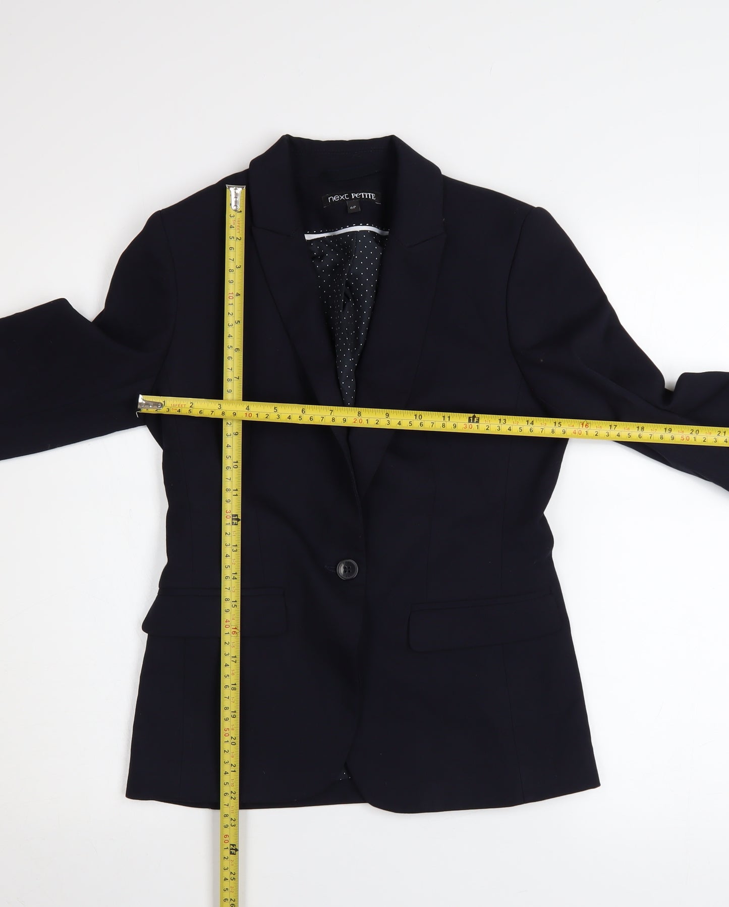 Next Petite Women's Black Blazer Jacket Size 6P Tailored Workwear