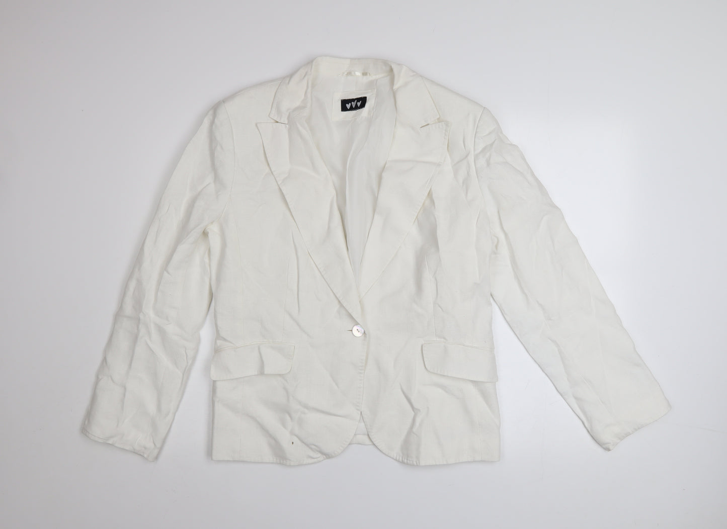 Marks and Spencer Per Una White Linen Cotton Blazer Women’s Size 18