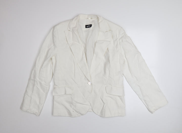 Marks and Spencer Per Una White Linen Cotton Blazer Women’s Size 18