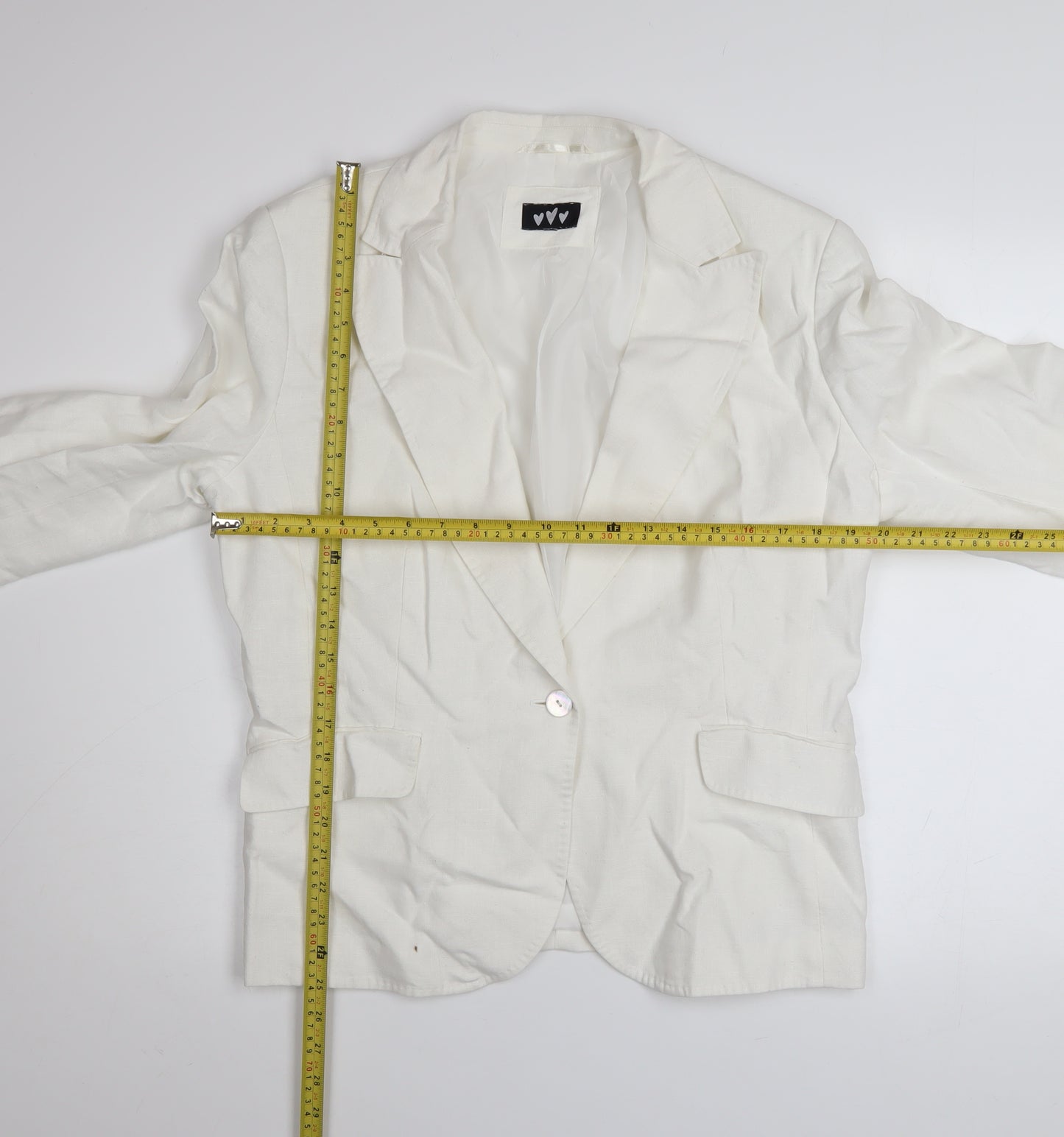 Marks and Spencer Per Una White Linen Cotton Blazer Women’s Size 18