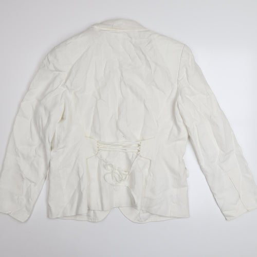 Marks and Spencer Per Una White Linen Cotton Blazer Women’s Size 18