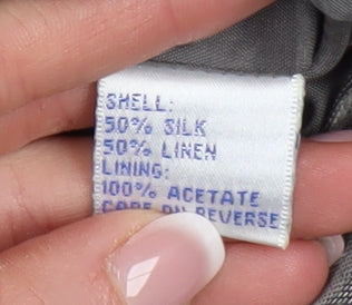Austin Reed Women's Grey Silk Linen Sleeveless Blouse Size 14