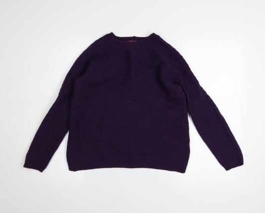 Heyton Womens Purple Wool Blend Crew Neck Jumper Size 10