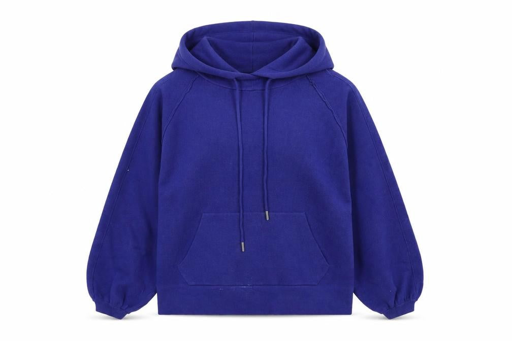 Front view of Next Women’s Blue Pullover Hoodie Medium Viscose Blend