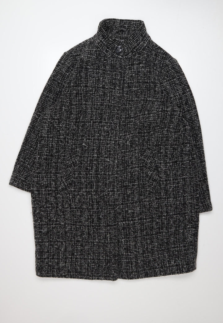 Principles Women’s Black Tweed Mid-Length Overcoat Size 20