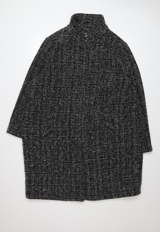 Principles Women’s Black Tweed Mid-Length Overcoat Size 20