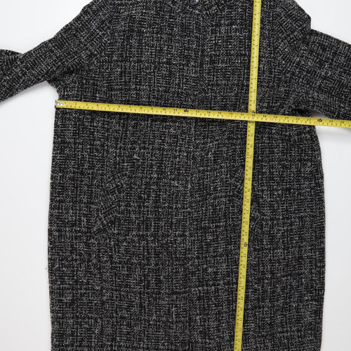 Principles Women’s Black Tweed Mid-Length Overcoat Size 20