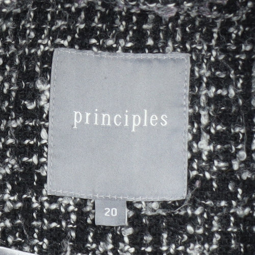 Principles Women’s Black Tweed Mid-Length Overcoat Size 20