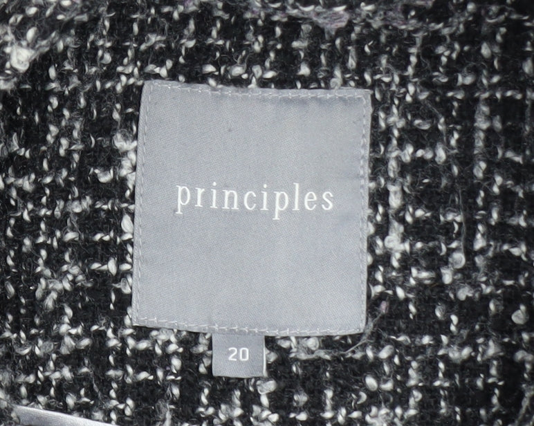 Principles Women’s Black Tweed Mid-Length Overcoat Size 20