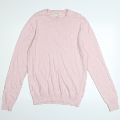 Jack Wills Men's Pink Cotton Crew Neck Jumper M Classic Knit