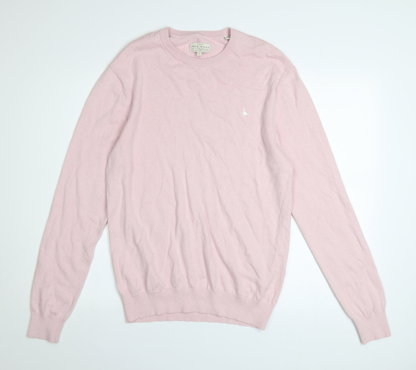 Jack Wills Men's Pink Cotton Crew Neck Jumper M Classic Knit