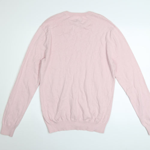 Jack Wills Men's Pink Cotton Crew Neck Jumper M Classic Knit