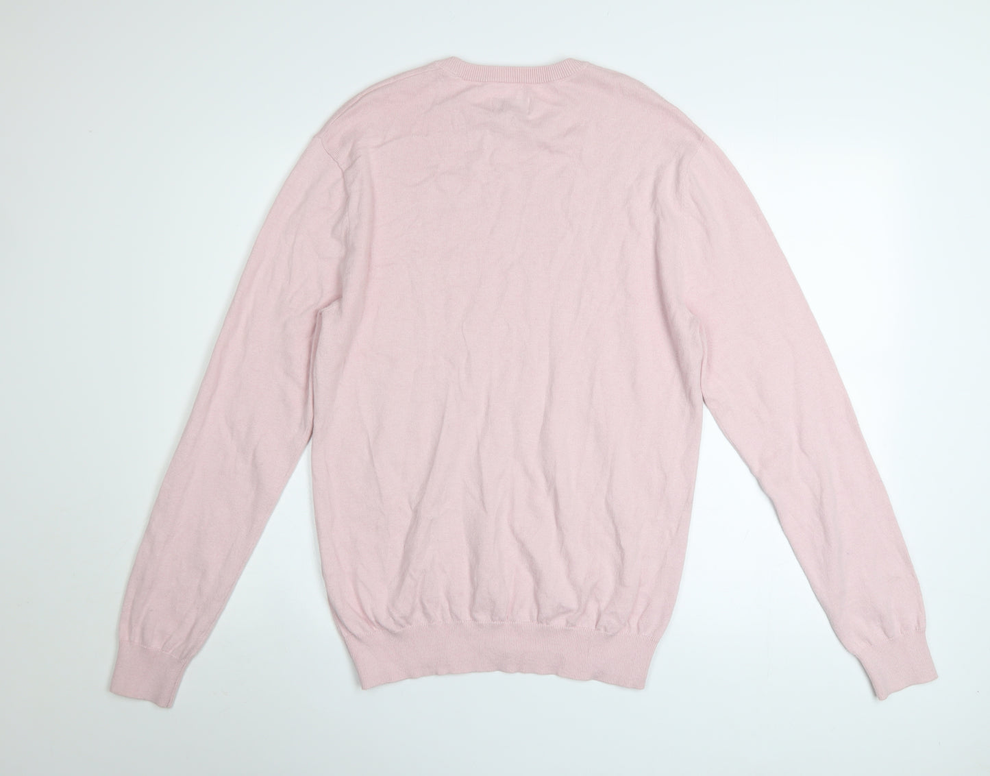Jack Wills Men's Pink Cotton Crew Neck Jumper M Classic Knit