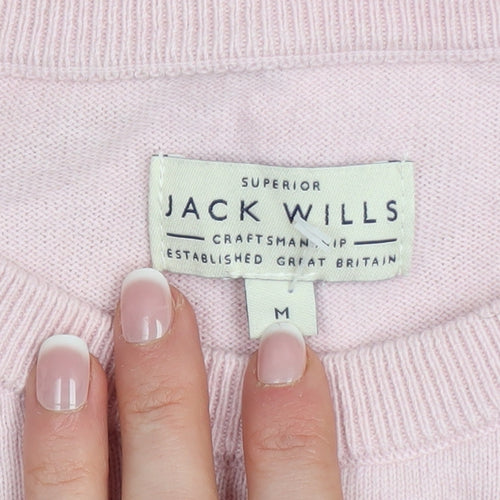 Jack Wills Men's Pink Cotton Crew Neck Jumper M Classic Knit