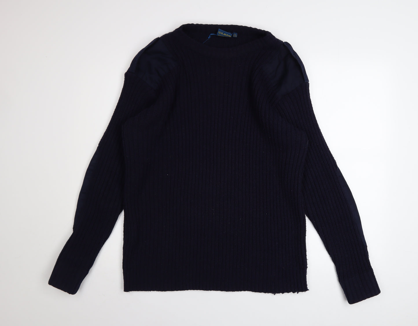 Champion Men’s Blue XL Rib Knit Acrylic Crew Neck Jumper