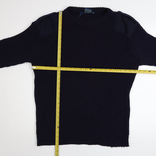 Champion Men’s Blue XL Rib Knit Acrylic Crew Neck Jumper