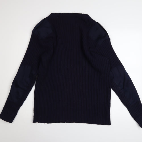 Champion Men’s Blue XL Rib Knit Acrylic Crew Neck Jumper