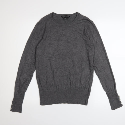 Dorothy Perkins Women's Grey Size 10 Crew Neck Long Sleeve Jumper