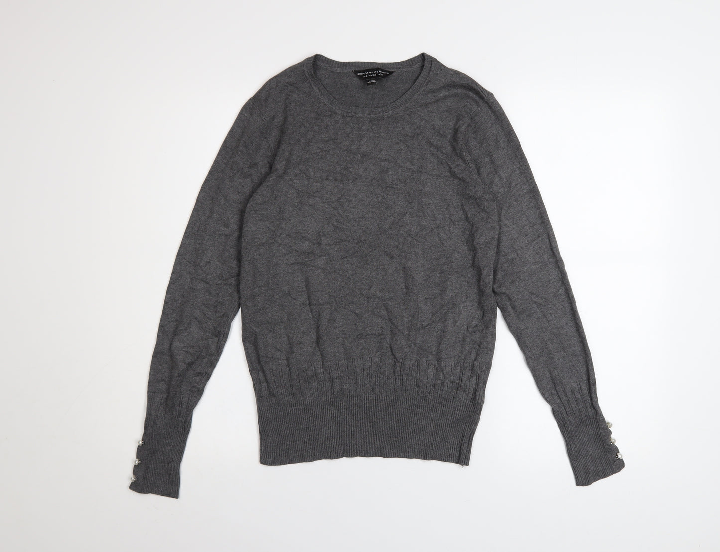 Dorothy Perkins Women's Grey Size 10 Crew Neck Long Sleeve Jumper