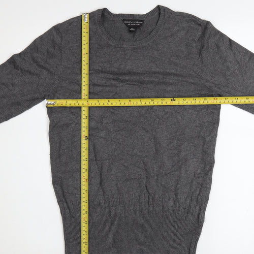 Dorothy Perkins Women's Grey Size 10 Crew Neck Long Sleeve Jumper