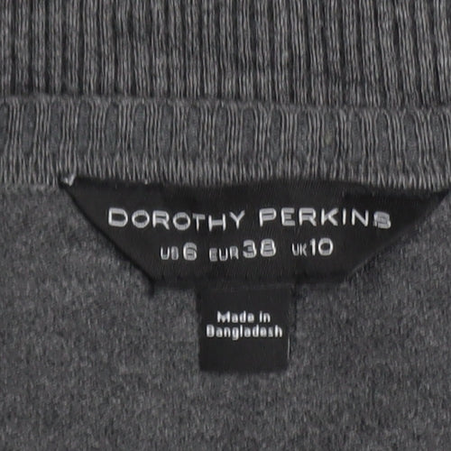 Dorothy Perkins Women's Grey Size 10 Crew Neck Long Sleeve Jumper