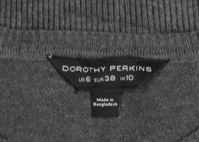 Dorothy Perkins Women's Grey Size 10 Crew Neck Long Sleeve Jumper