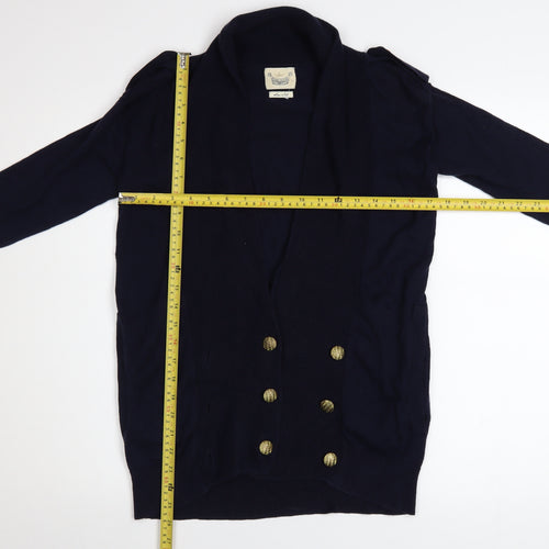 River Island Women's Blue 100% Cotton Long Sleeve Cardigan Size 6