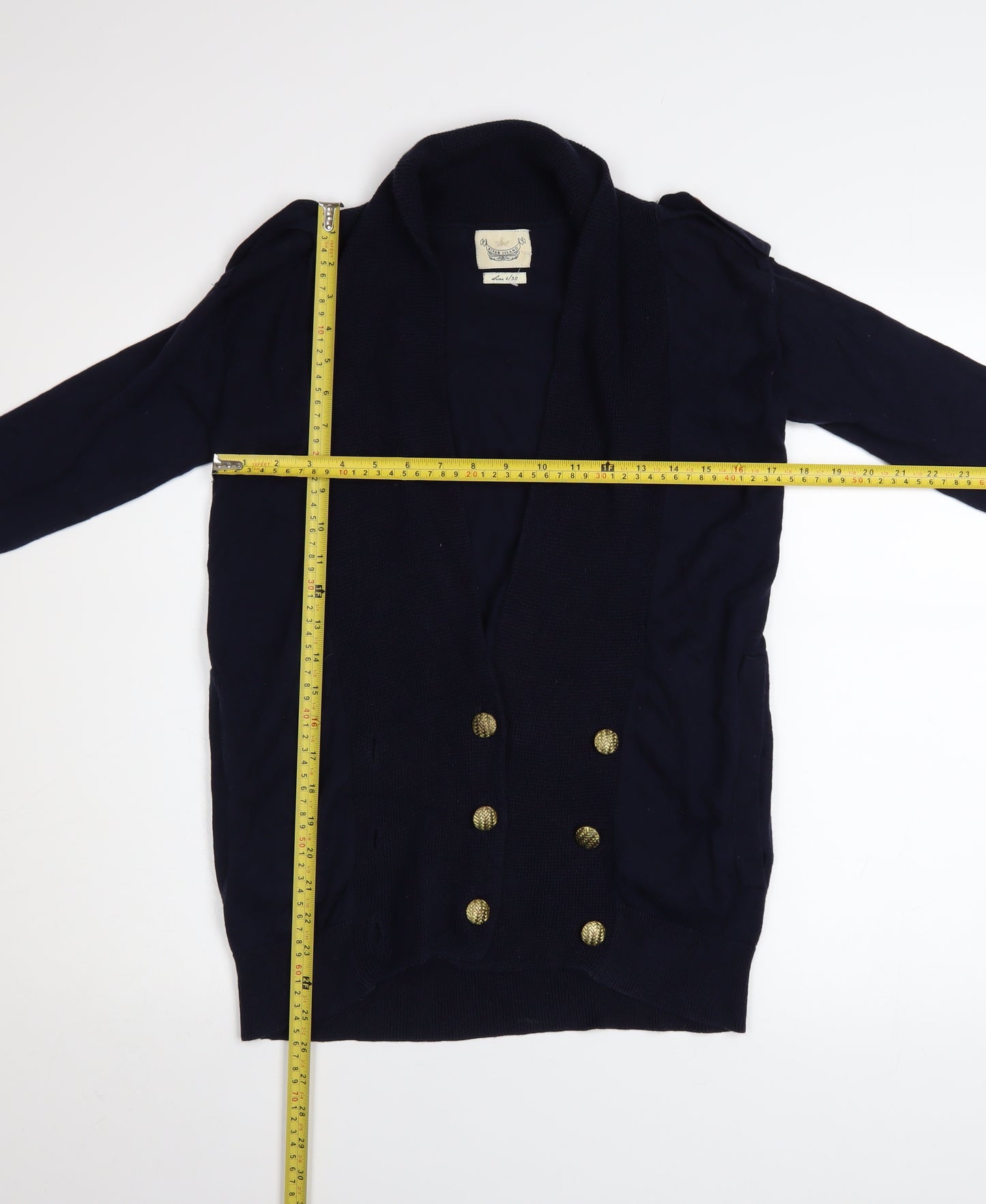 River Island Women's Blue 100% Cotton Long Sleeve Cardigan Size 6