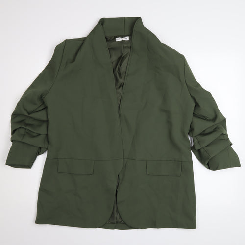 New Collection Womens Green XL Blazer Jacket – Lined Open Front