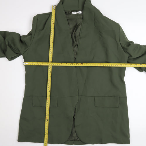 New Collection Womens Green XL Blazer Jacket – Lined Open Front