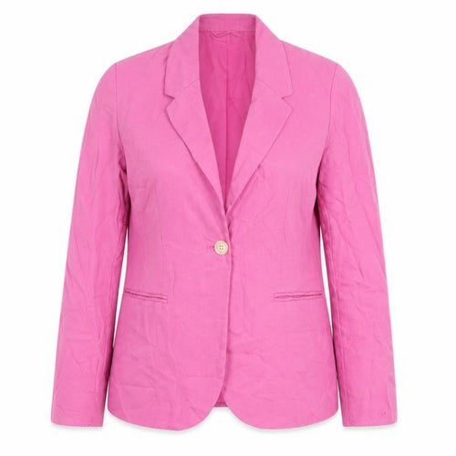 H&M Women’s Pink Blazer XS Regular Fit Single Button Cotton Feel
